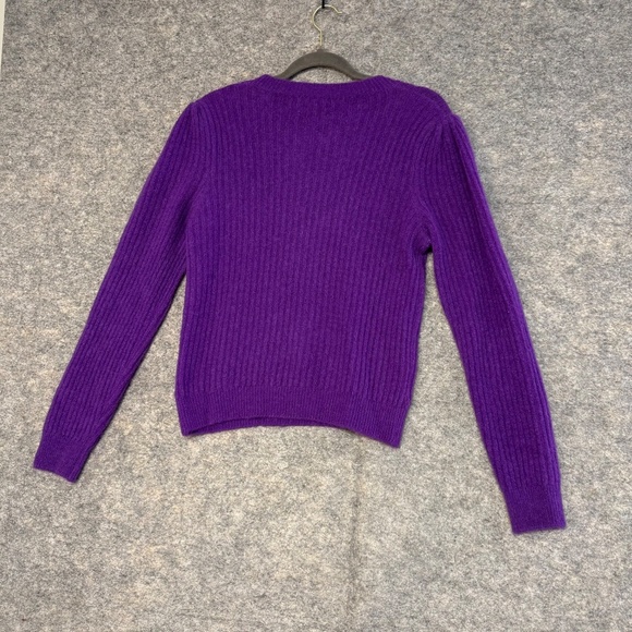 La Petite Maille Paris Women’s Purple Wool Blend Ribbed Sweater No Size - Picture 8 of 9